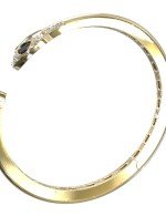 Браслет из лимонного золота c бриллиантами, сапфиром и малахитом