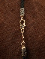 Шнурок шёлковый из золота c шёлковым шнурком