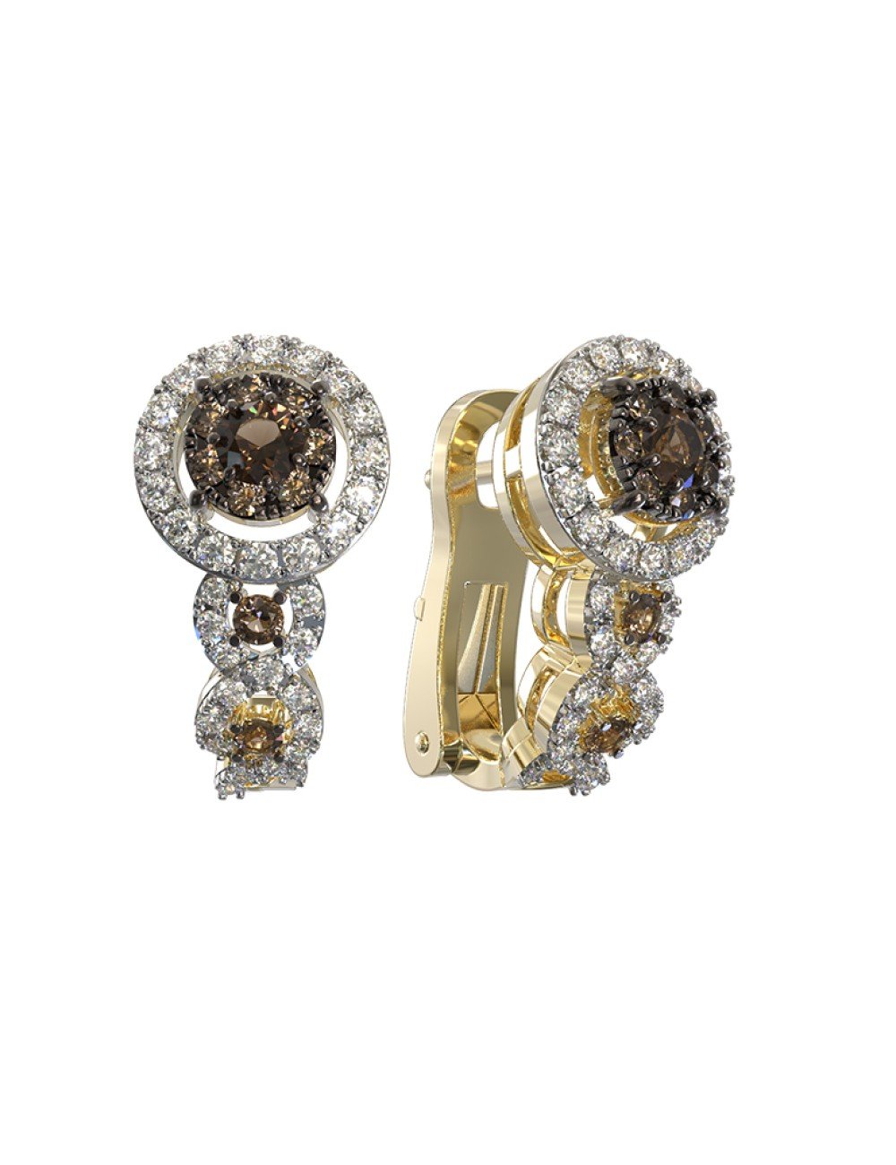 Серьги из лимонного золота c бриллиантами