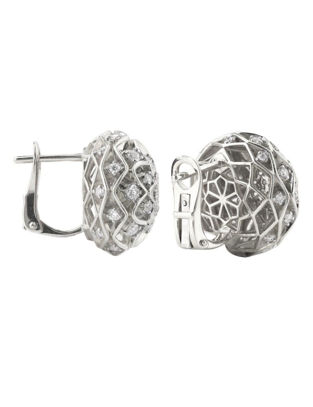 Серьги из белого золота c бриллиантами