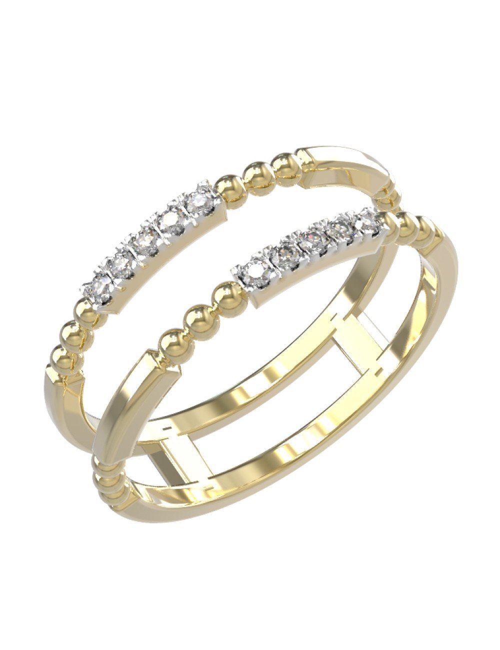 Кольцо из лимонного золота c бриллиантами