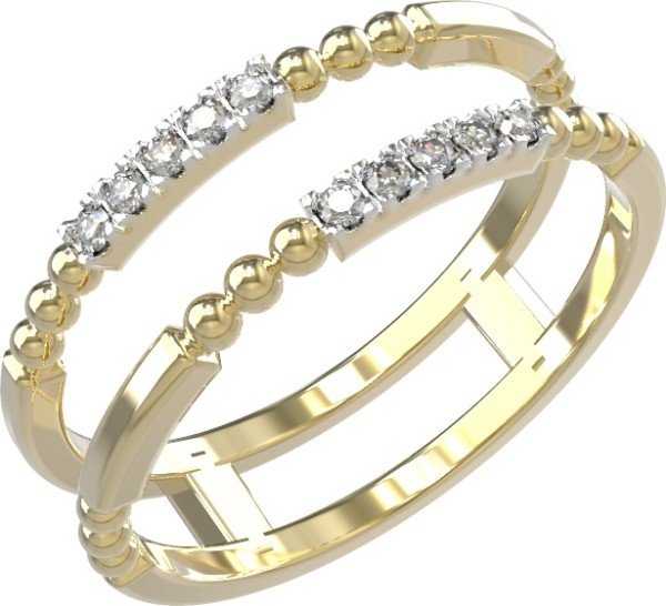 Кольцо из лимонного золота c бриллиантами