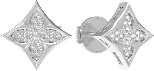 Серьги из белого золота c бриллиантами