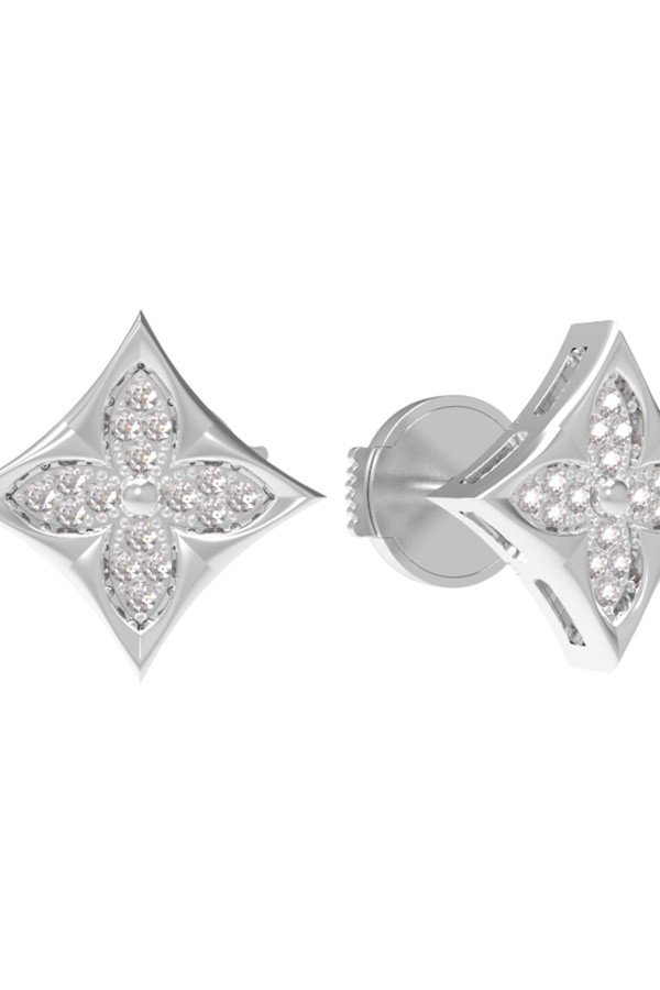 Серьги из белого золота c бриллиантами