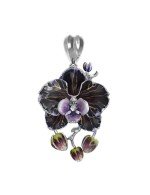 Подвеска из белого золота c эмалью