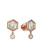 Серьги из золота c бриллиантами и перламутром