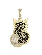 Подвеска из лимонного золота c эмалью, ониксом и перламутром