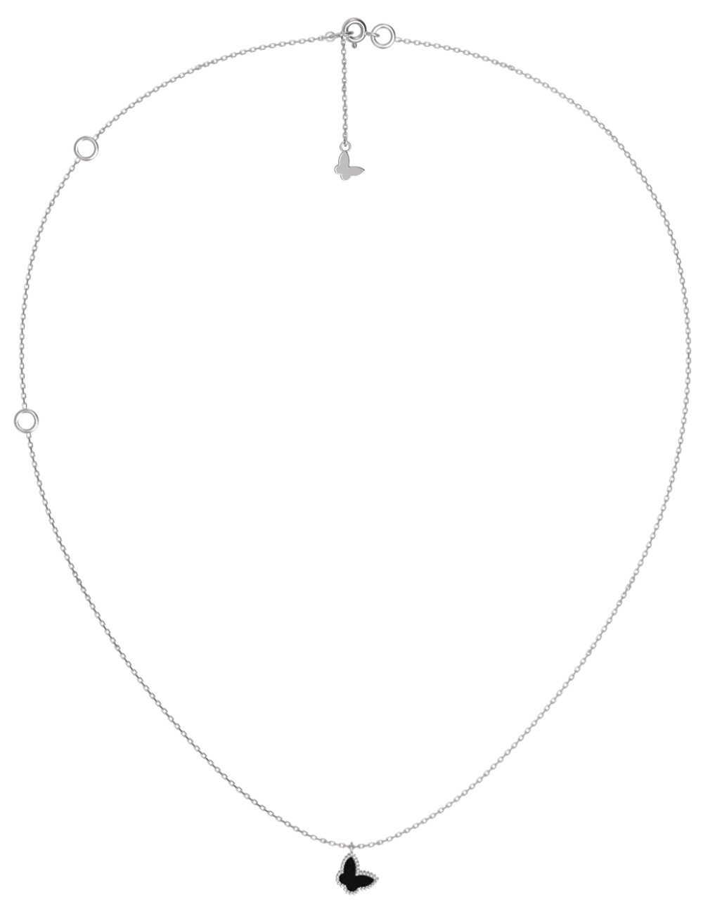 Колье из белого золота c ониксом