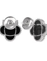 Серьги из белого золота c ониксом