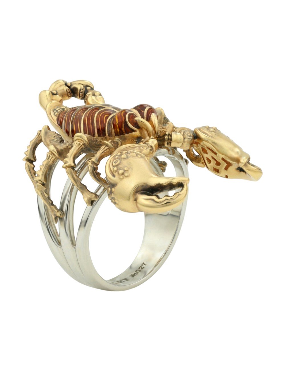 Кольцо из лимонного золота c эмалью