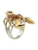 Кольцо из лимонного золота c эмалью