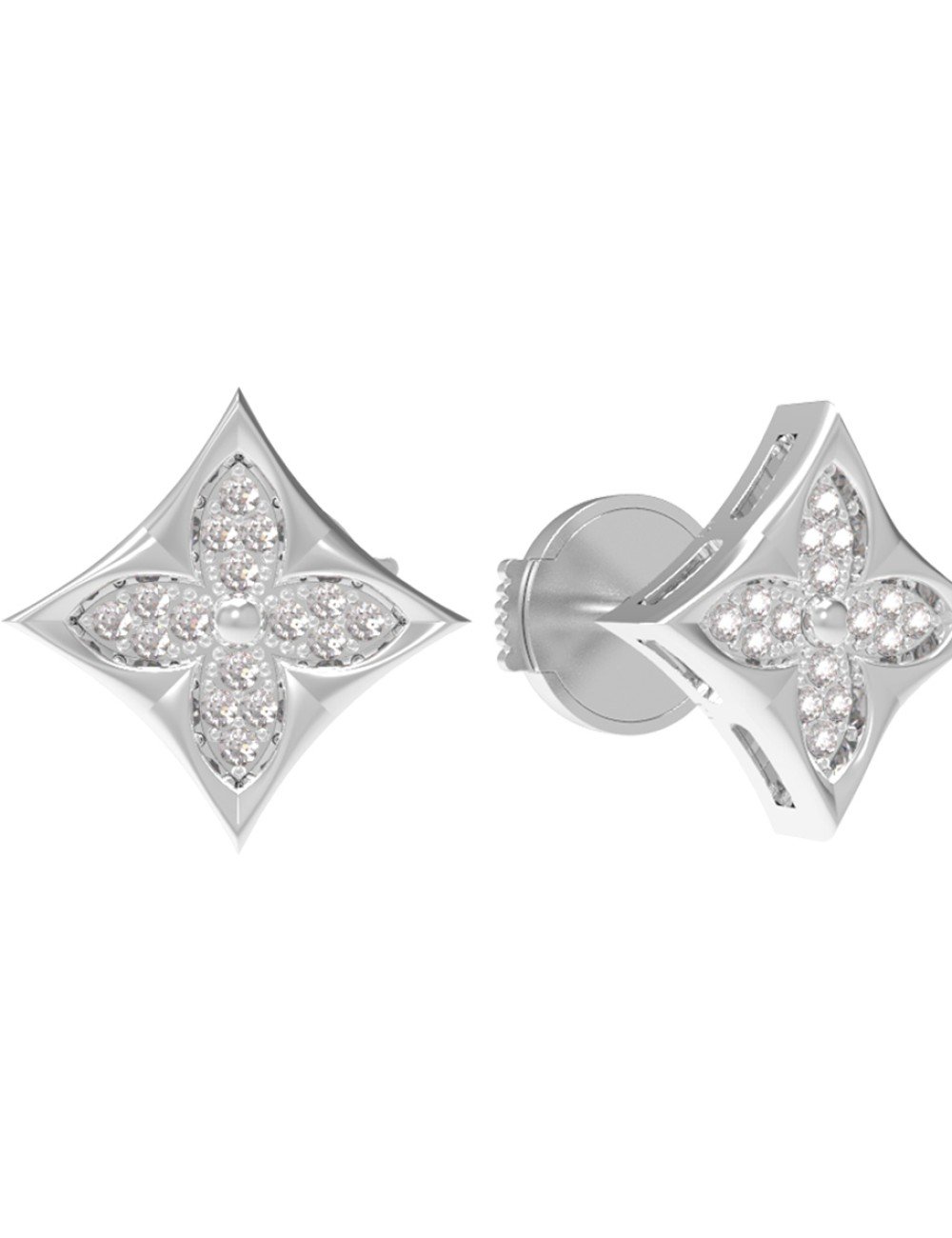 Серьги из белого золота c бриллиантами