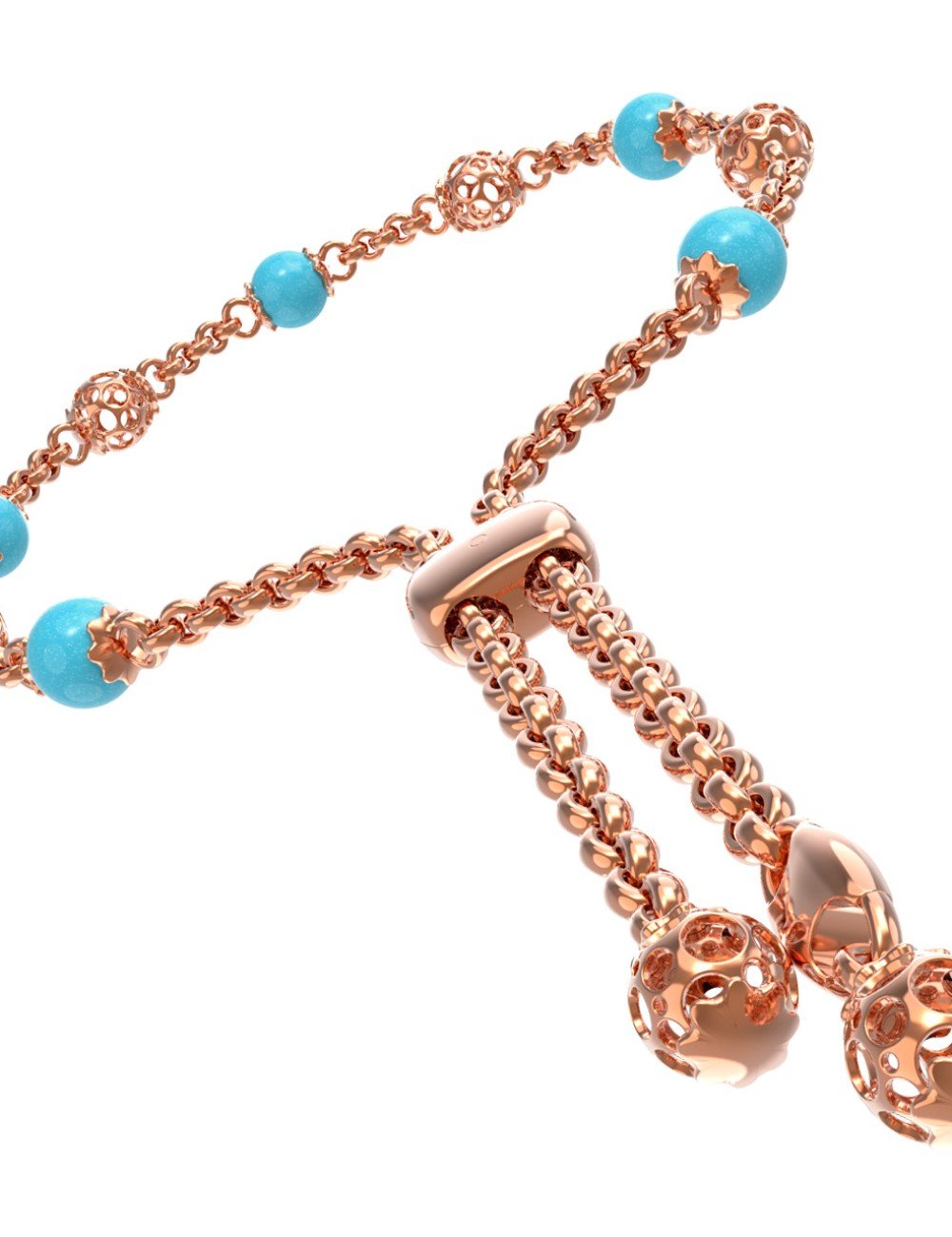 Браслет из золота c бирюзой