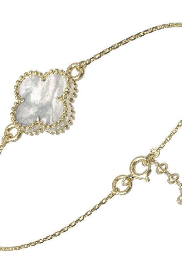 Браслет из лимонного золота c перламутром