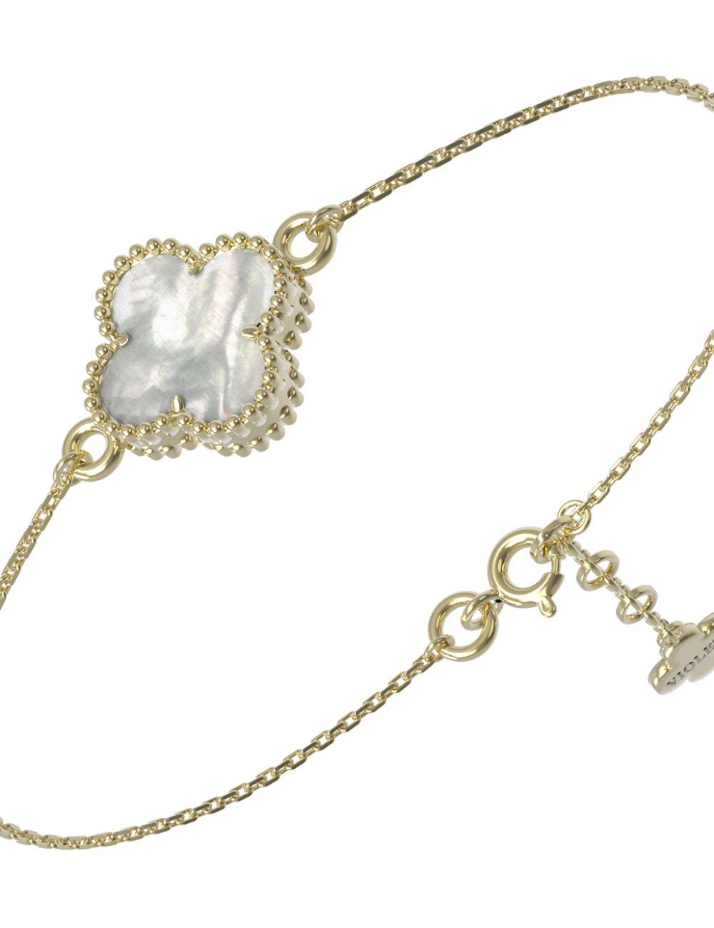 Браслет из лимонного золота c перламутром