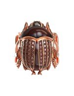 Кольцо из золота c эмалью, фианитом и гранатом