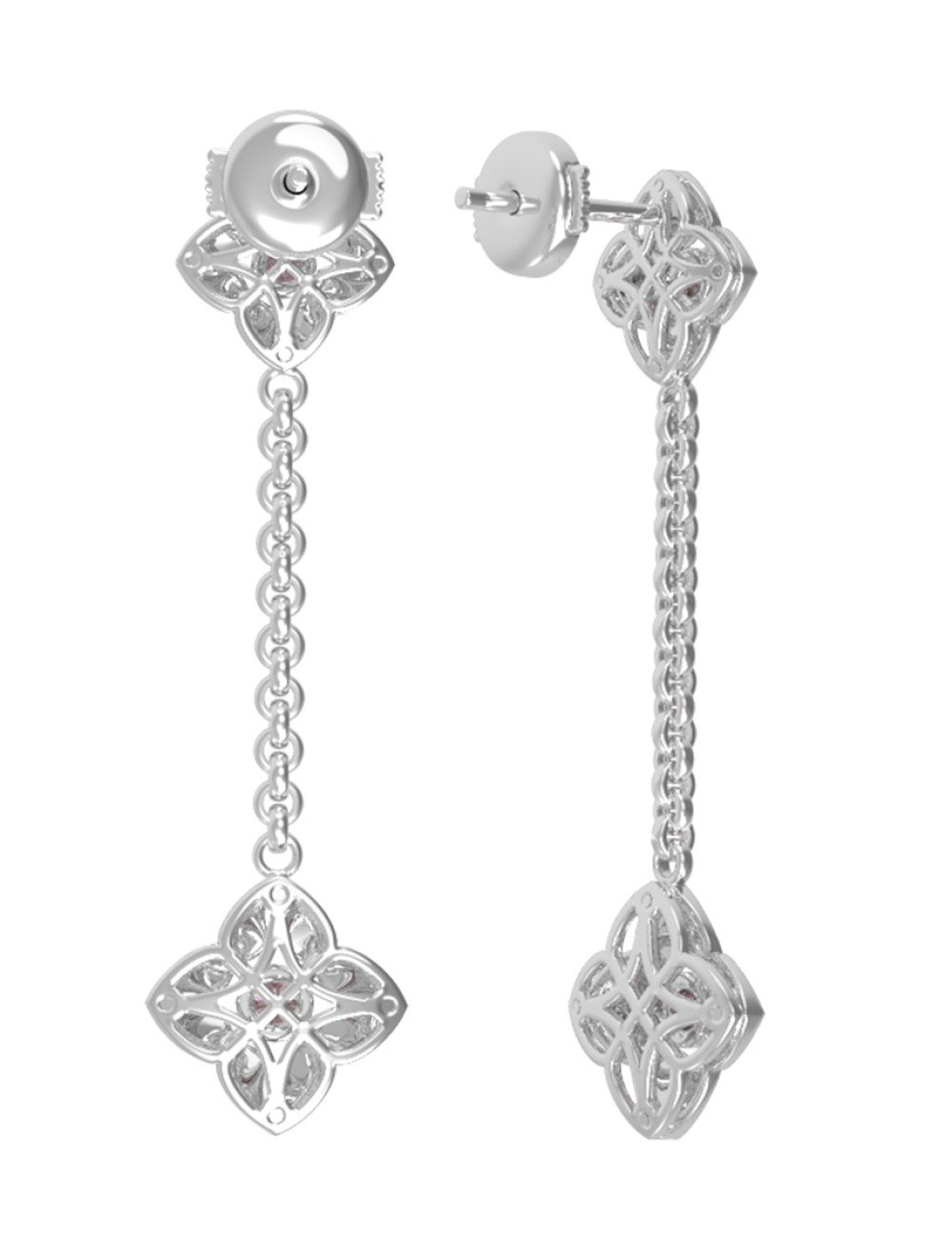 Серьги из белого золота c бриллиантами