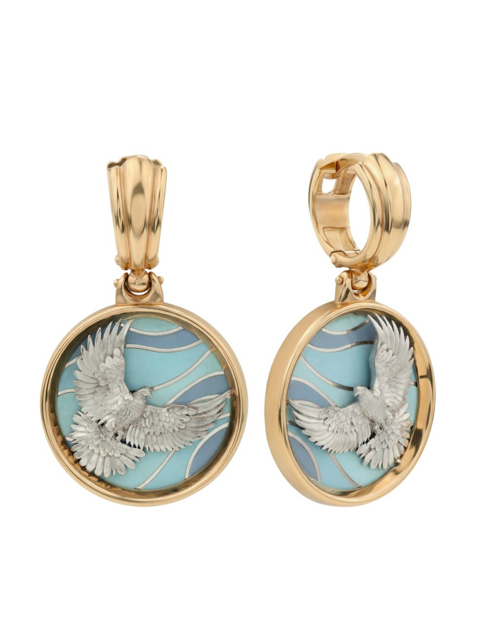 Серьги из золота c эмалью