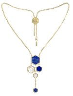 Колье из лимонного золота c лазуритом и перламутром