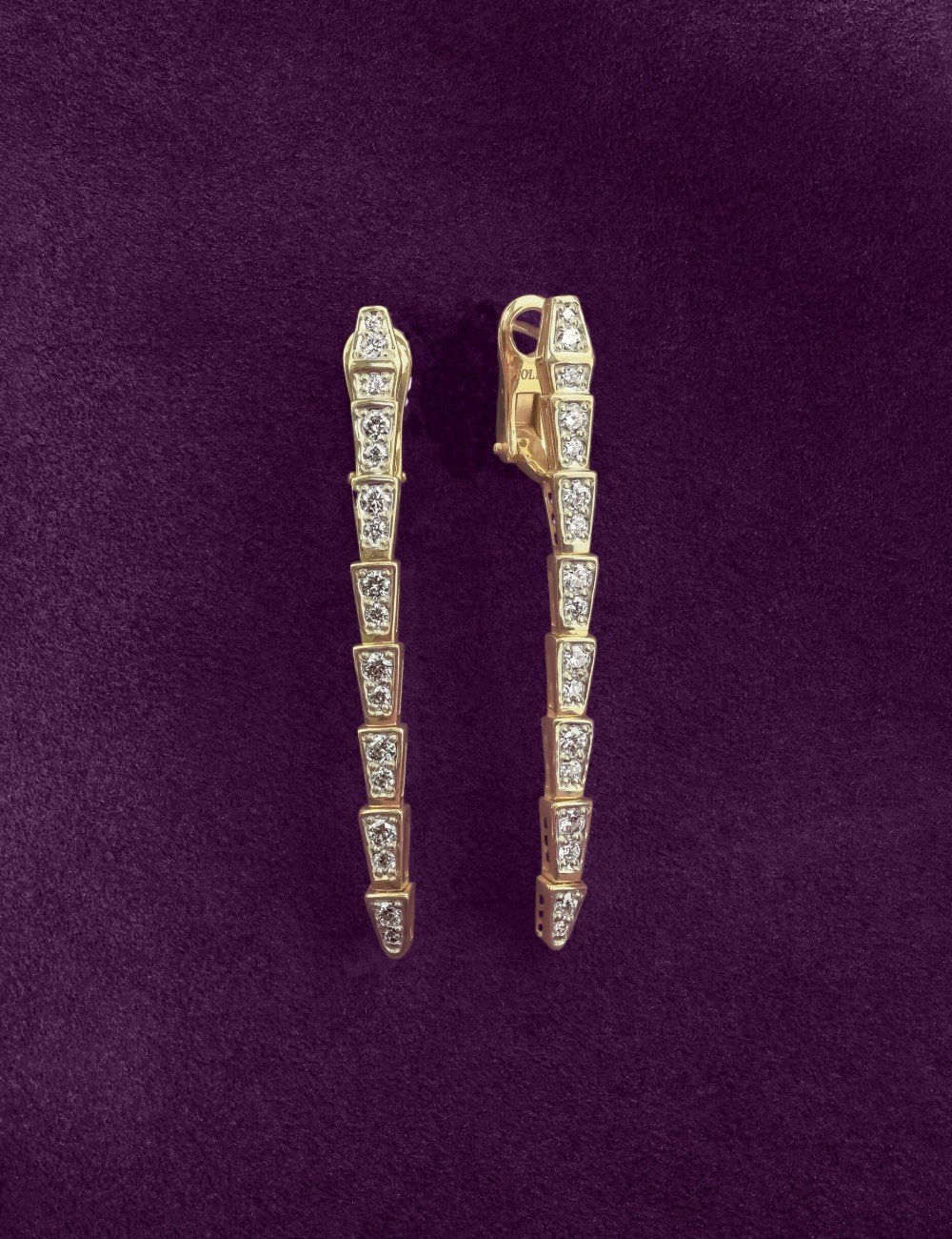 Серьги из лимонного золота c бриллиантами