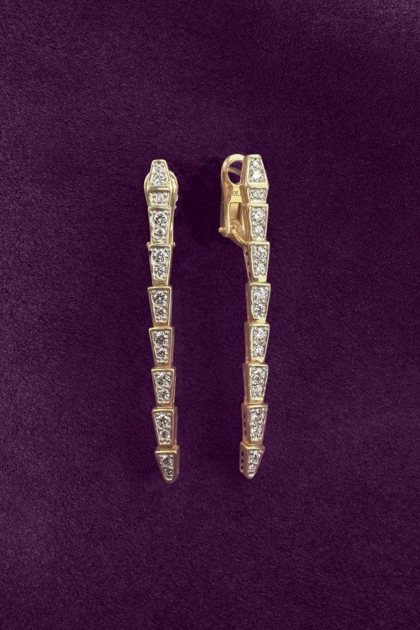 Серьги из лимонного золота c бриллиантами