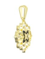 Подвеска из лимонного золота c ониксом и перламутром