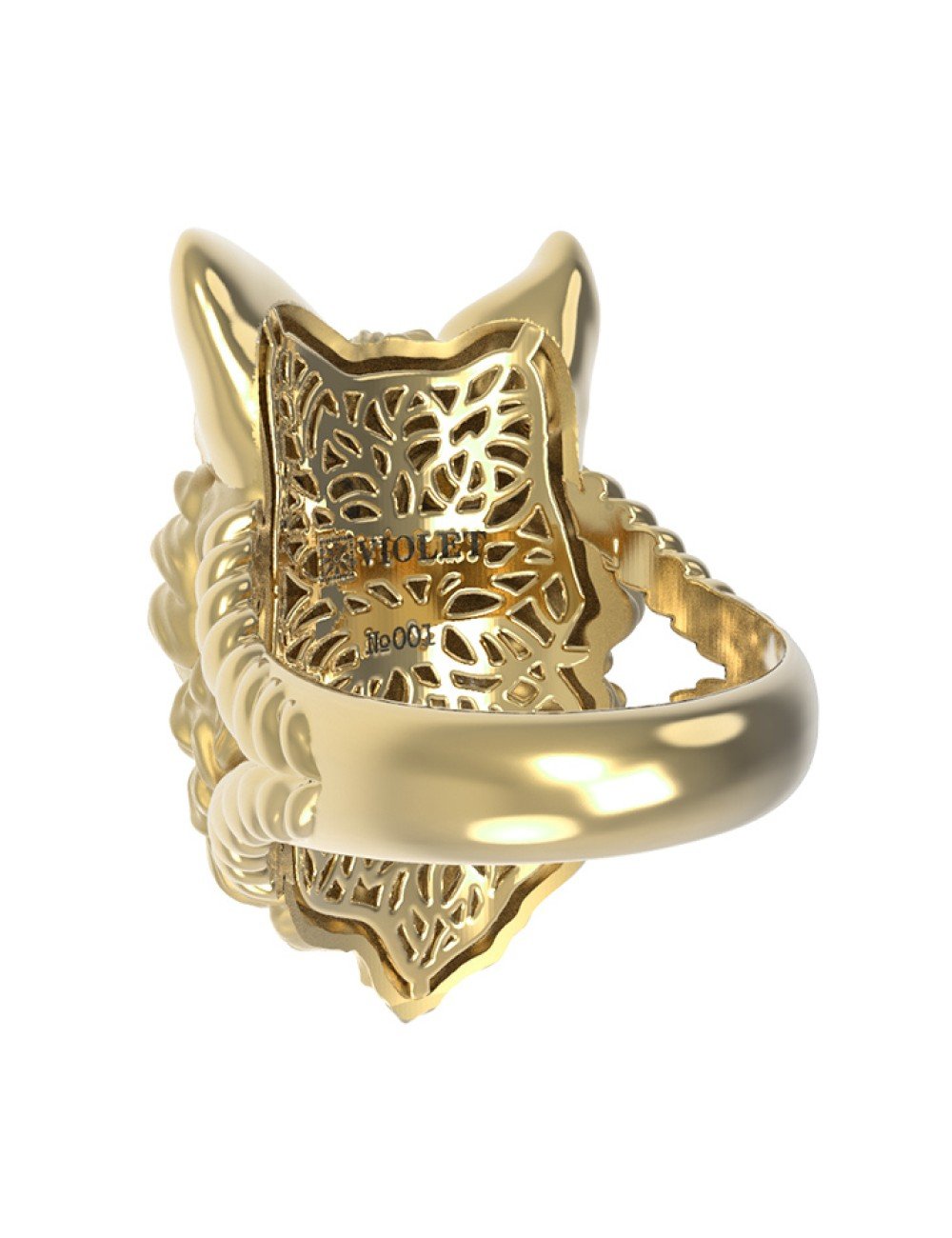 Кольцо из лимонного золота c эмалью