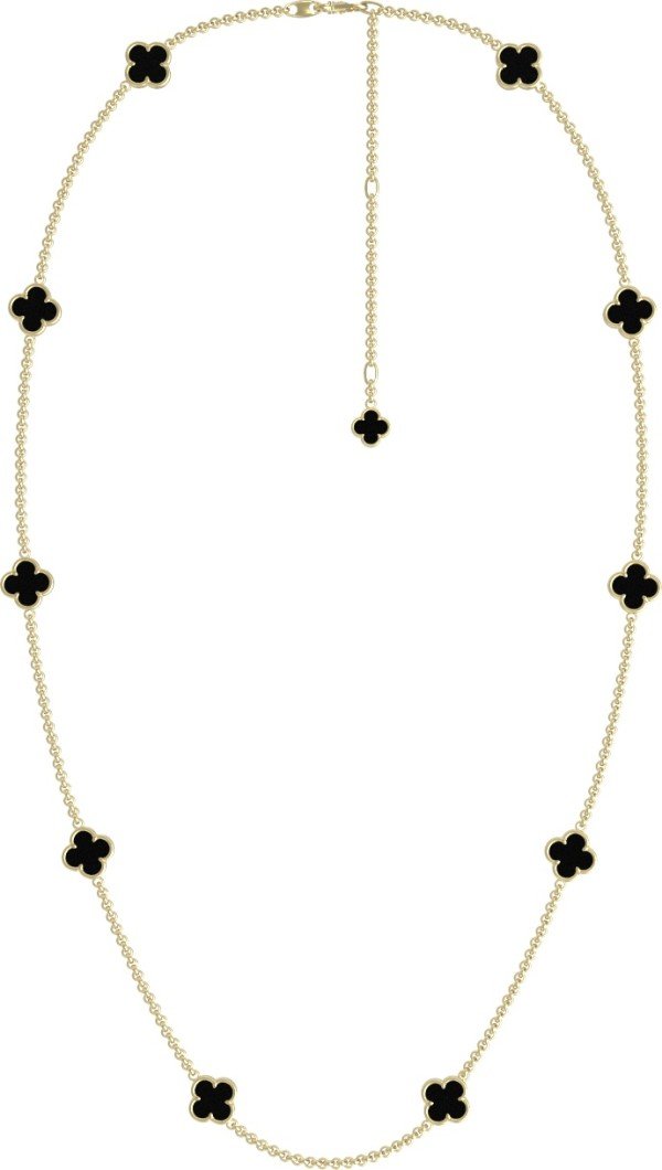 Колье из лимонного золота c ониксом