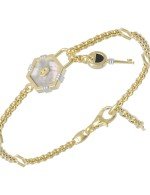 Браслет из лимонного золота c ониксом и перламутром