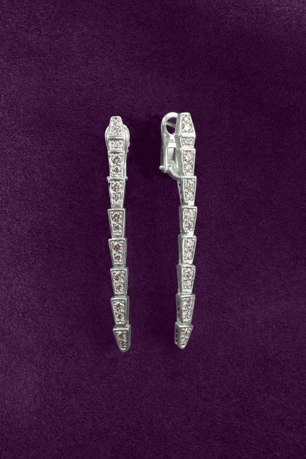 Серьги из белого золота c бриллиантами