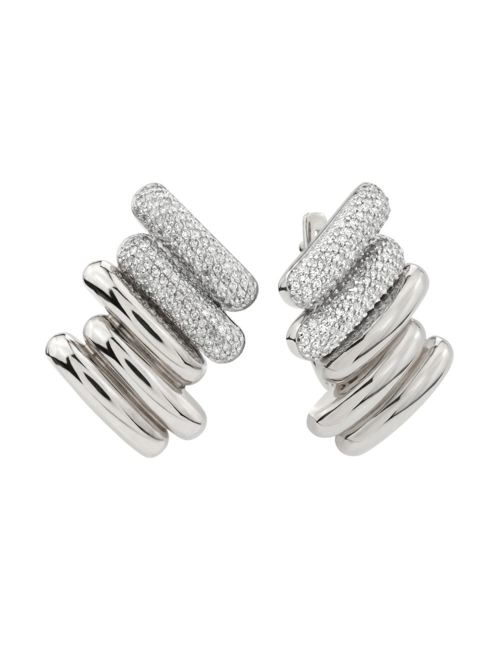 Серьги из белого золота c бриллиантами