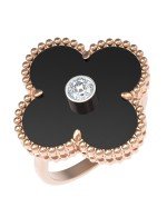 Кольцо из золота c бриллиантами и ониксом