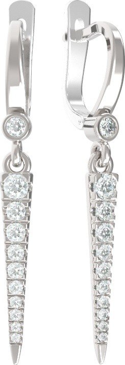 Серьги из белого золота c бриллиантами