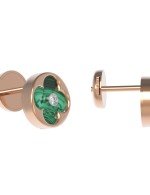 Серьги из золота c бриллиантами и малахитом