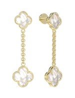 Серьги из лимонного золота c перламутром