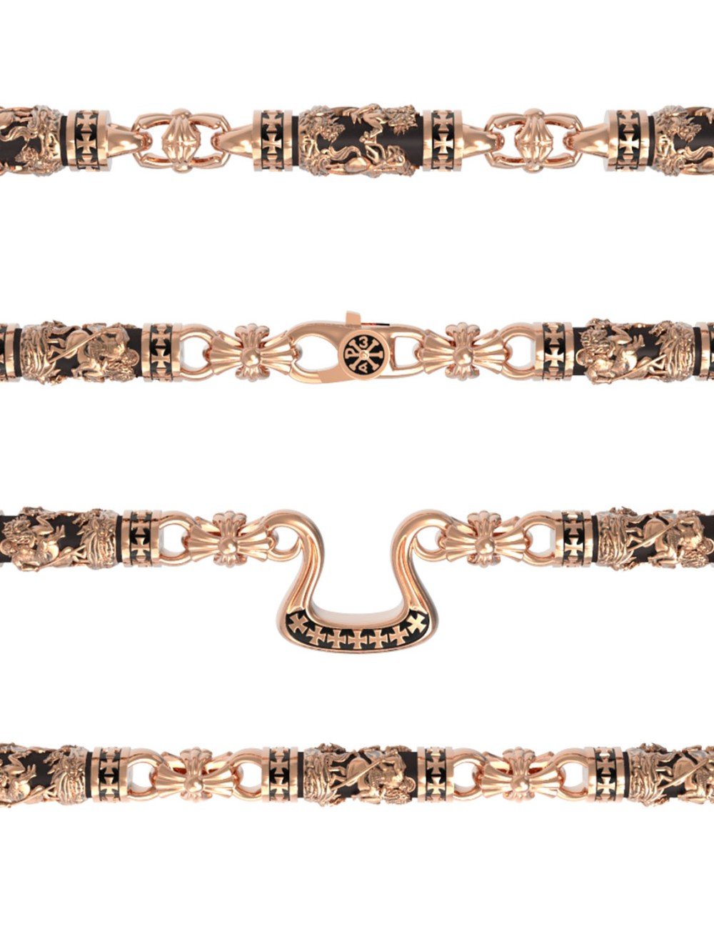 Цепь из золота c эбеновым деревом