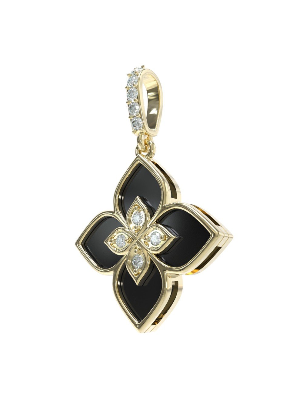 Подвеска из лимонного золота c бриллиантами и ониксом