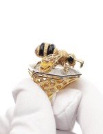 Кольцо из лимонного золота c эмалью, ониксом и эмалью