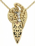 Колье из лимонного золота c эмалью, бриллиантами, рубином, ониксом и рубином