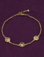 Браслет из лимонного золота c бриллиантами, лазуритом и перламутром