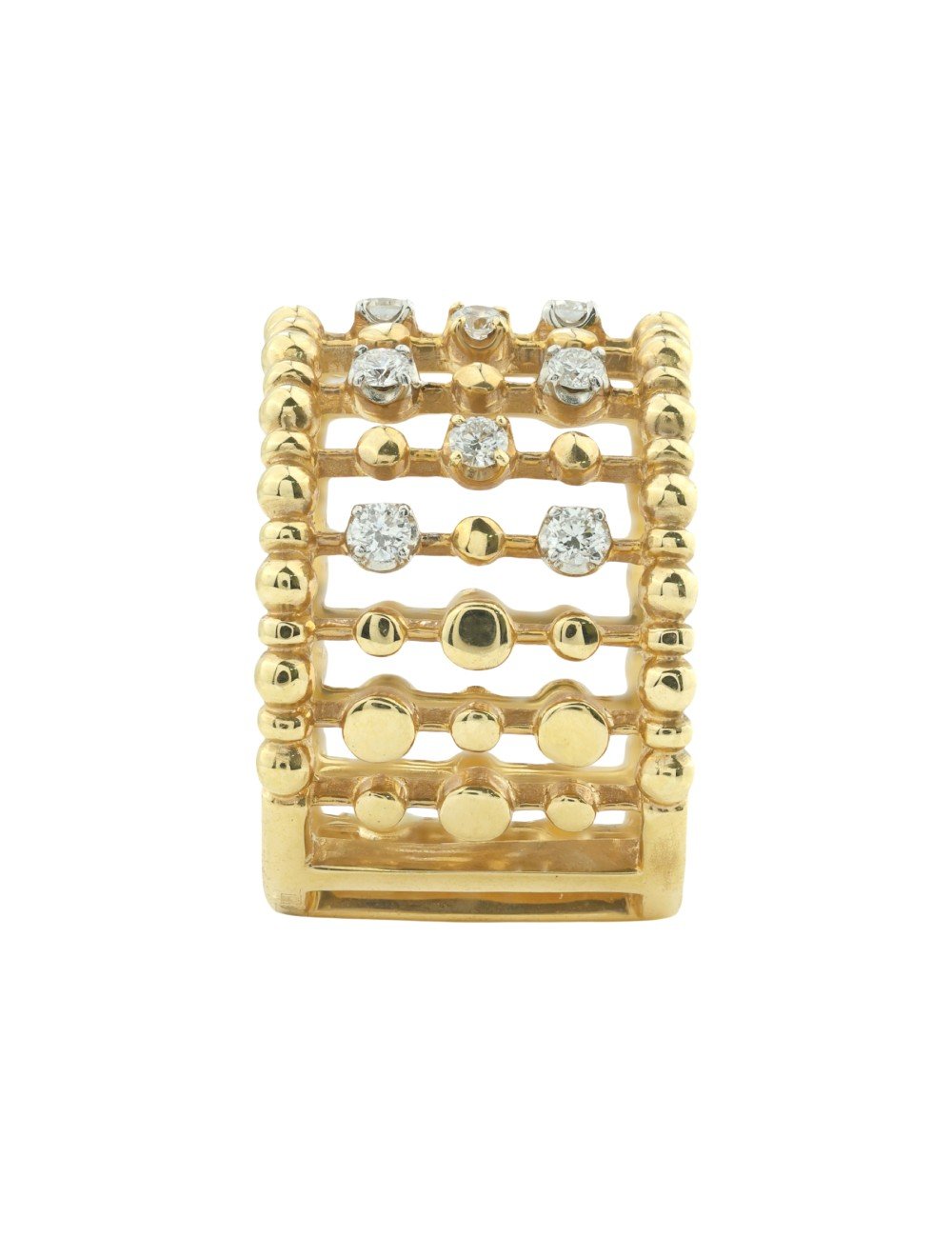 Кольцо из лимонного золота c бриллиантами