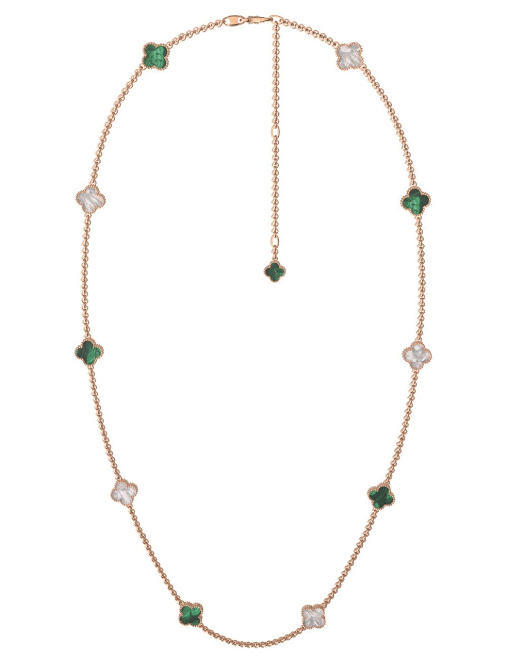 Колье из золота c малахитом и перламутром