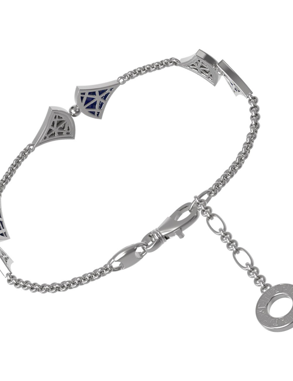 Браслет из белого золота c бриллиантами и ониксом