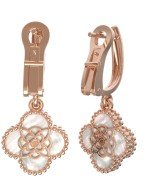 Серьги из золота c бриллиантами и перламутром