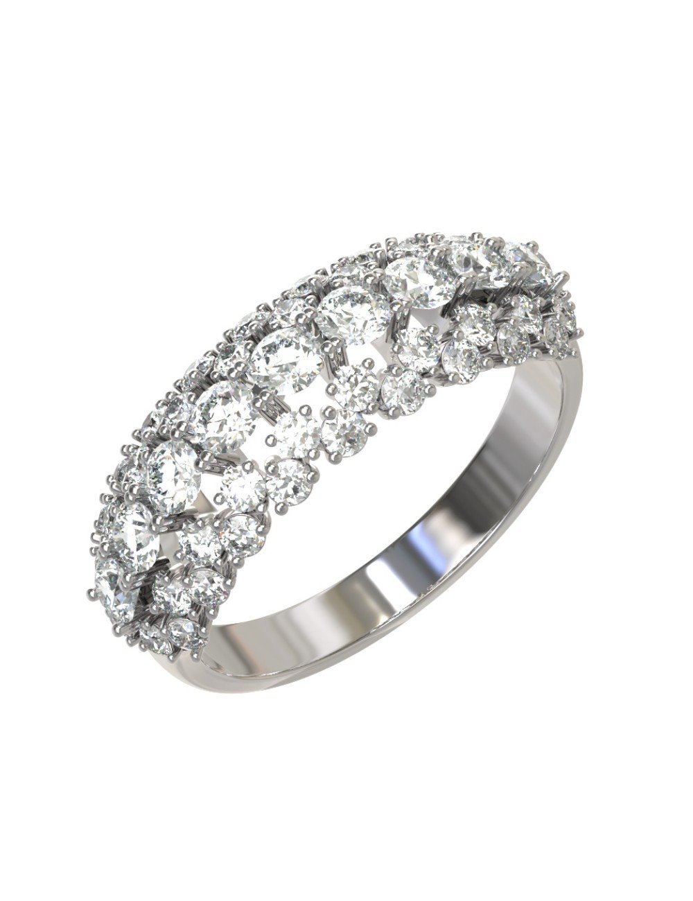 Кольцо из белого золота c бриллиантами