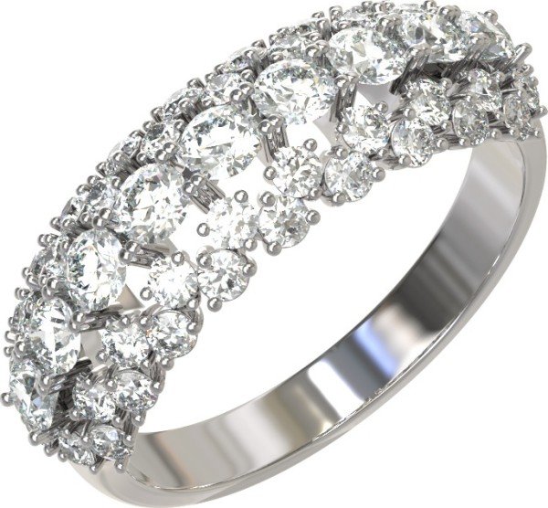 Кольцо из белого золота c бриллиантами