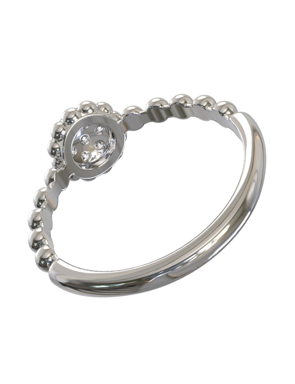 Кольцо из белого золота c бриллиантами