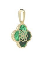 Подвеска из лимонного золота c бриллиантами и малахитом