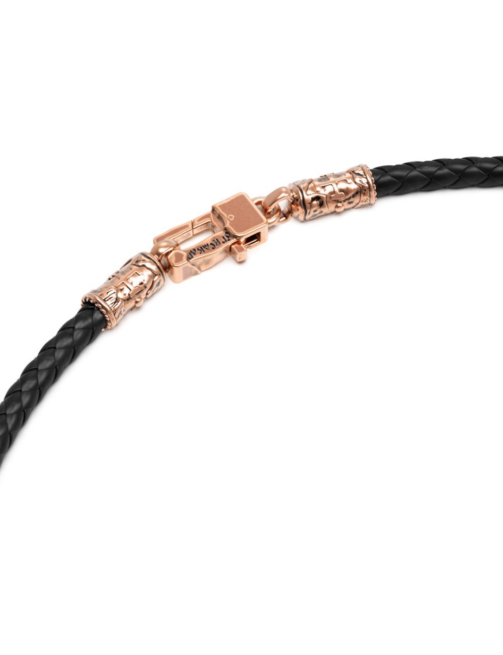 Гайтан из золота c кожаным шнурком