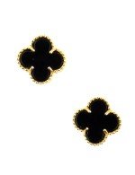 Серьги из лимонного золота c ониксом